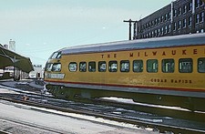 Milwaukee Road's Morning Hiawatha w Skytop-Lounge car Cedar Rapids 5 x 7 Photo