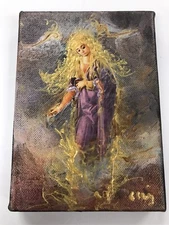 CLAIR KOCH SIGNED FANTASY PAINTING ABSTRACT CONTEMPORARY SIGNED 2010 5”x7”