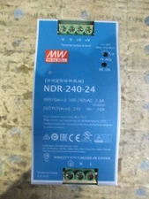 MW Mean Well NDR-240-24 DC Power Supply 100-240VAC 24VDC 10A NDR-240-24 *Tested*