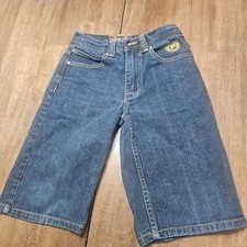 Phat Farm Boys Medium Denim Button  Zip Cotton Embroidered Jean Shorts 8