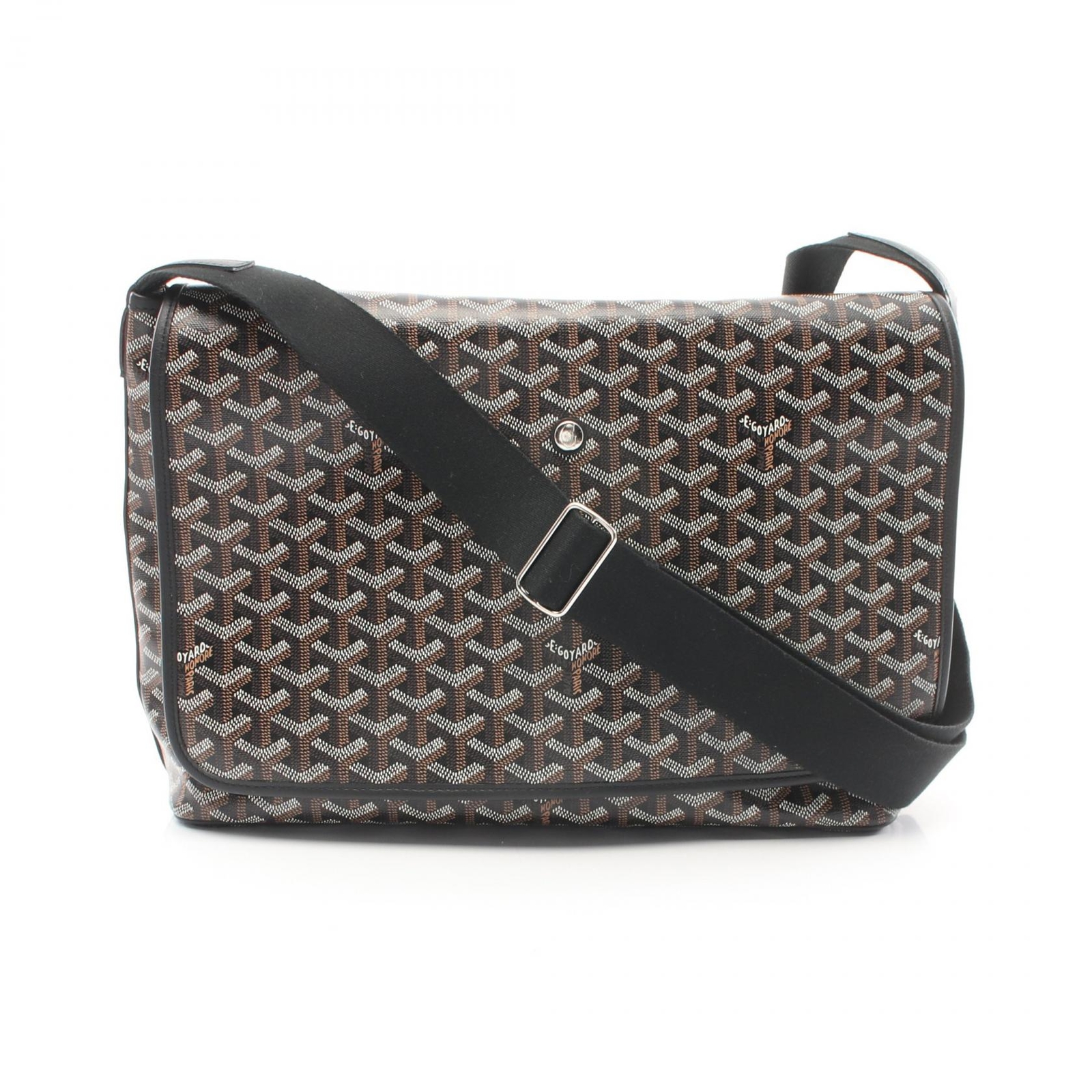 GOYARD Capetian MM Shoulder Bag in Black Multicolor Canvas Leather Pre-Owned