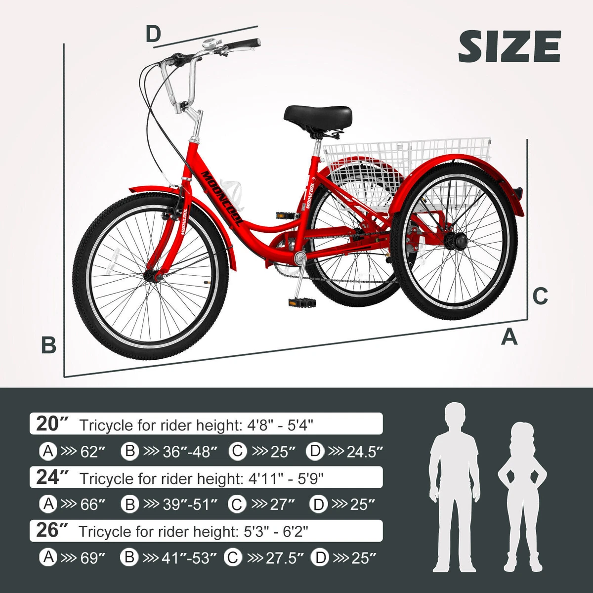 26 in wheel bike height store