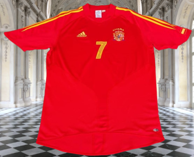 SPAIN 2004 EURO QUARTER-FINALS LEGENDARY RAUL 7 HOME ADIDAS JERSEY