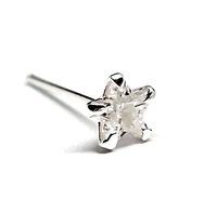 Stern Nasenstecker Cz 3,5Mm Stern 22G (0,6Mm) 925 Sterling Silber 10Mm L Bieg...