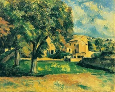 Oil painting paul cezanne - maronniers et ferme au jas de bouffan chestnut trees