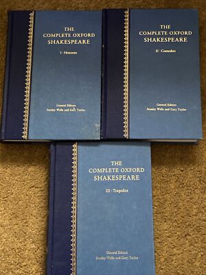 THE COMPLETE OXFORD SHAKESPEARE 3 VOLUME BOX SET - 1st edition