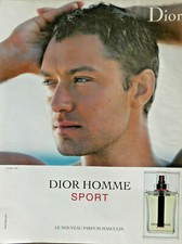 PUBLICITÉ DE PRESSE 2009 PARFUM MASCULIN DIOR HOMME SPORT - MAN JUDE LAW
