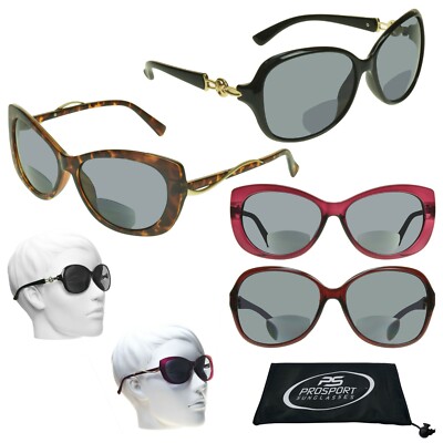 BIFOCAL Womens Reading Sunglasses Sun Reader Cat Eye Fashion Oversized  Frame