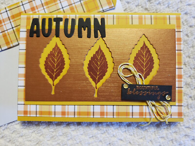 Handmade greeting card for sending autumn bountiful blessings