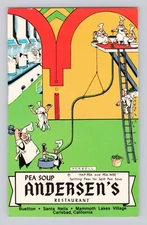 Pea Soup Andersons Restaurants Buellton California VINTAGE POSTCARD 1886