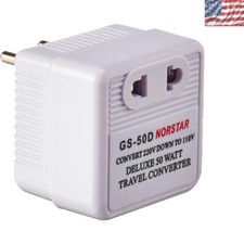 Compact 50W Step Down Converter for Safe International Travel - 220V to 110V