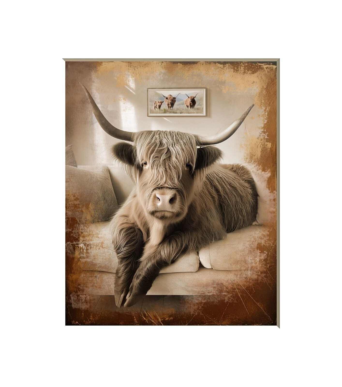 Decoración del hogar de vaca giclees y estampados de Iris