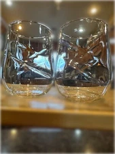 Dragon Glassware 16 Oz Stemless Wave Tumblers Set Of 2 Handcrafted Dragon Glass
