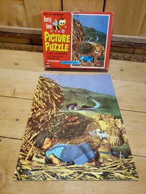 Vintage 1966 ED-U-CARDS busy bee Picture Puzzle For Juniors Little Boy Blue RARE