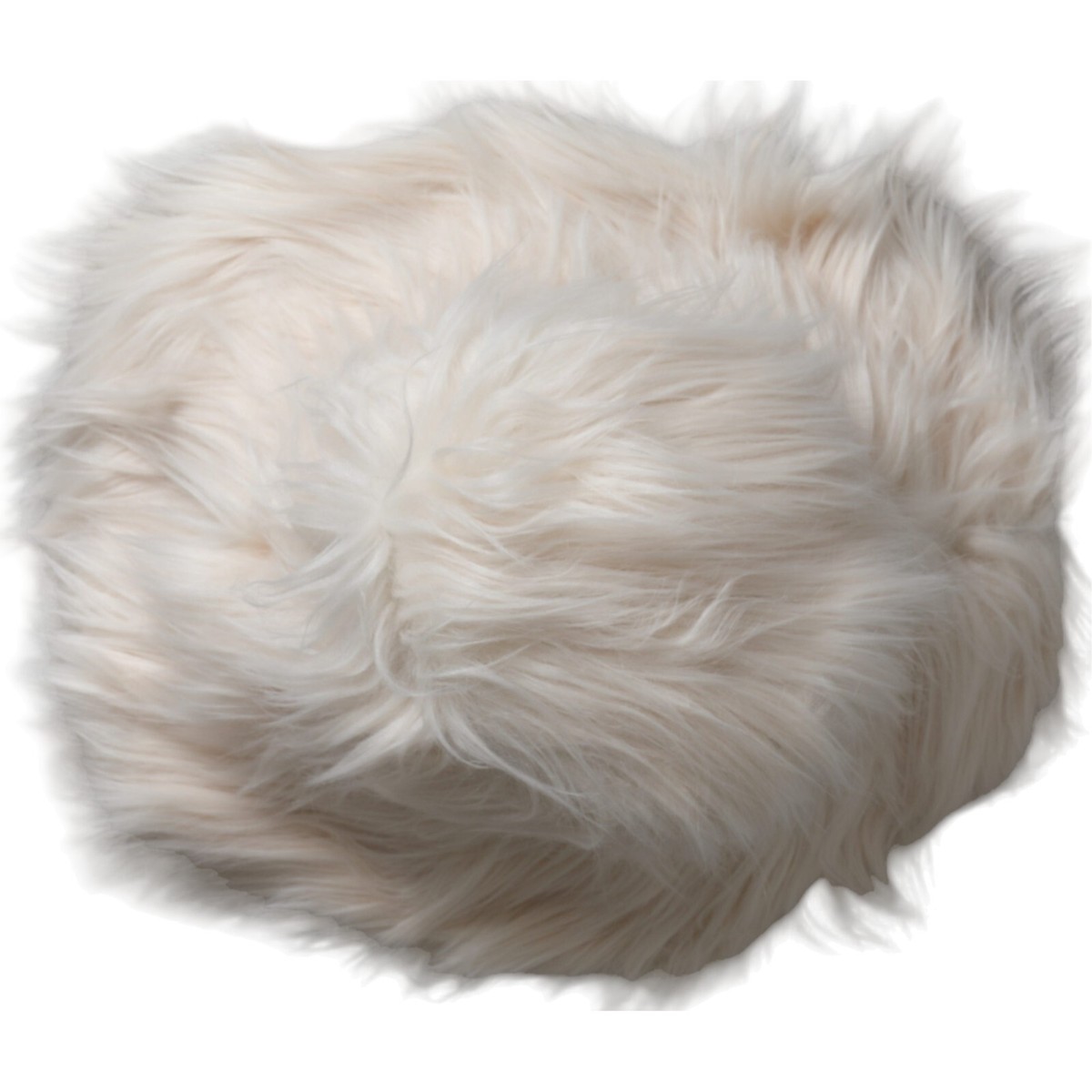 【VIP価格】DOLCE & GABBANA Off White Fur Bucket Hat DOLCE & GABBANA Hat Off White Acrylic Fur Womens Bucket