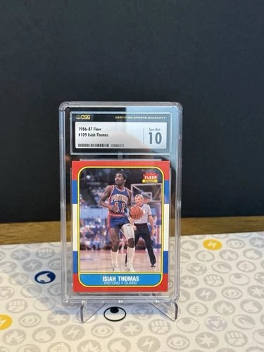 1986 Fleer #109 Isiah Thomas Rookie Card CGC 10 GEM MINT CENTERED