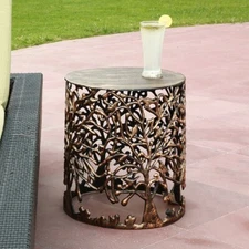 Tree And Branch Garden Stool Accent Table Birds Outdoor Indoor ~ SPI Home 21003