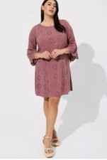 Torrid womens Mauve Eyelet Detail dress size 1X
