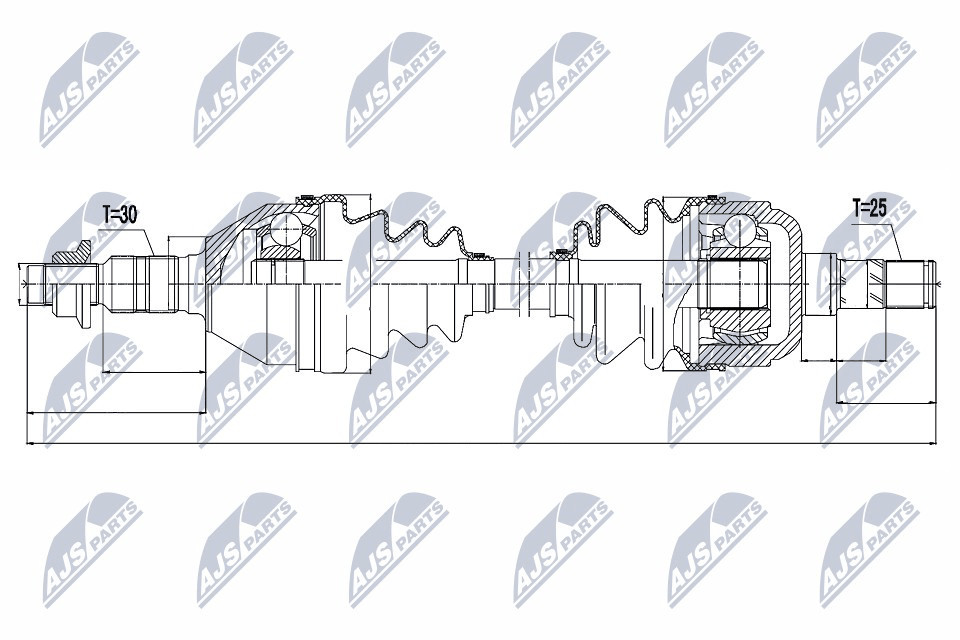 Left NTY OE NPW-PL-035 Drive Shaft for OPEL,VAUXHALL