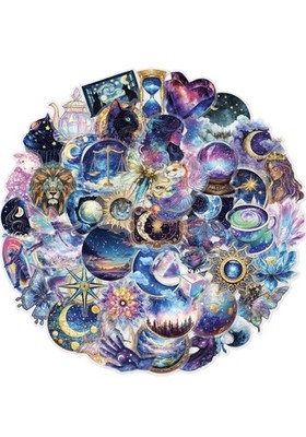 10pcs P.E.T. Cosmic Mythical Stickers- Scrapbook, Journal, DIY Crafts & Cards