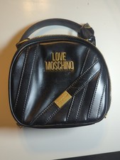 BORSA A TRACOLLA LOVE MOSCHINO BORSA NAPPA PU NERO design oro secchiello rotondo