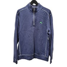 Tommy Bahama Embroidered Logo Men Quarter-Zip Long-Sleeves Pullover Shirt Large