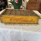 Coca-Cola Yellow Wood Crate 24 Bottle Original Vintage Good Shape