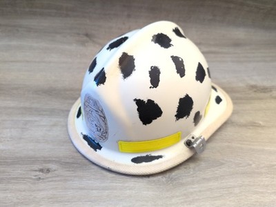 Vintage Cairns & Bros 660 Junior Fire Fighter Helmet Dog Spots