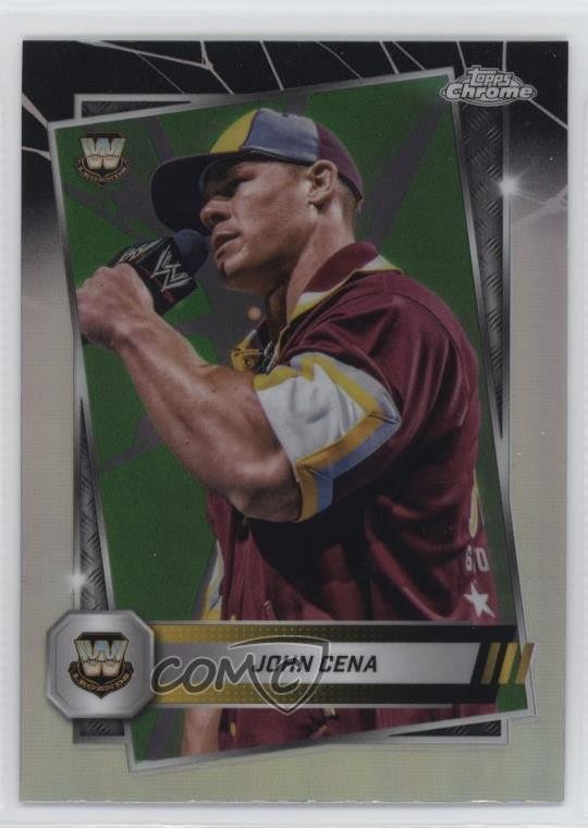 2025 Topps Chrome WWE Neon Green & Black Refractor John Cena #16 02l5