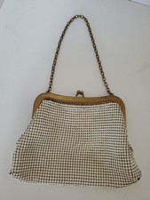 3 Pcs Vint Whiting Davis White Enamel Mesh Purse, 2 Coin Purses, 1 Enamel Mesh