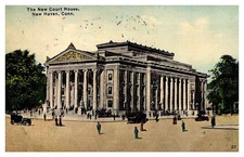 Postcard COURT HOUSE SCENE New Haven Connecticut CT o/19 AP6912