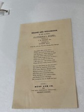 ADMIRAL NELSON & LORD WELLINGTON SONG SHEET CA 1852 LIFE & DEATH NATIONAL SONG