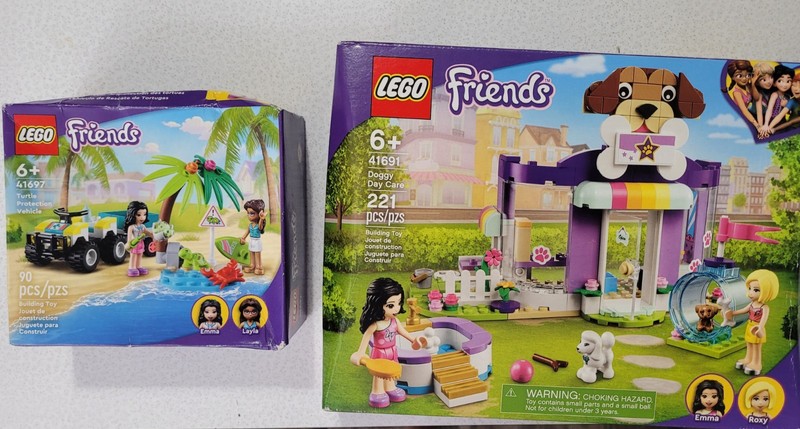 New Lego Friends 41691 Doggy Day Care & 41697 TURTLE PROTECTION VEHICLE EMMA...