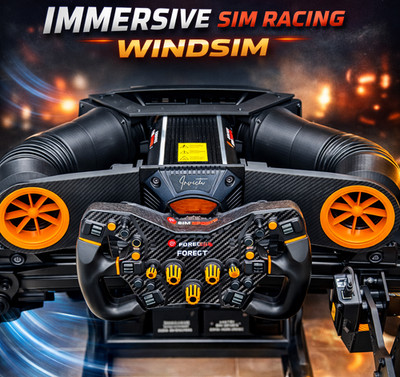 Sim Racing Wind Simulator: High Airflow, Plug & Play, SimHub Ready - Asetek
