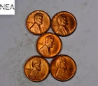 (5) 1950-S-1954-S Lincoln Wheat Penny Cent Set/Lot ~ Gem BU Red ~ Date Run~ZWL49