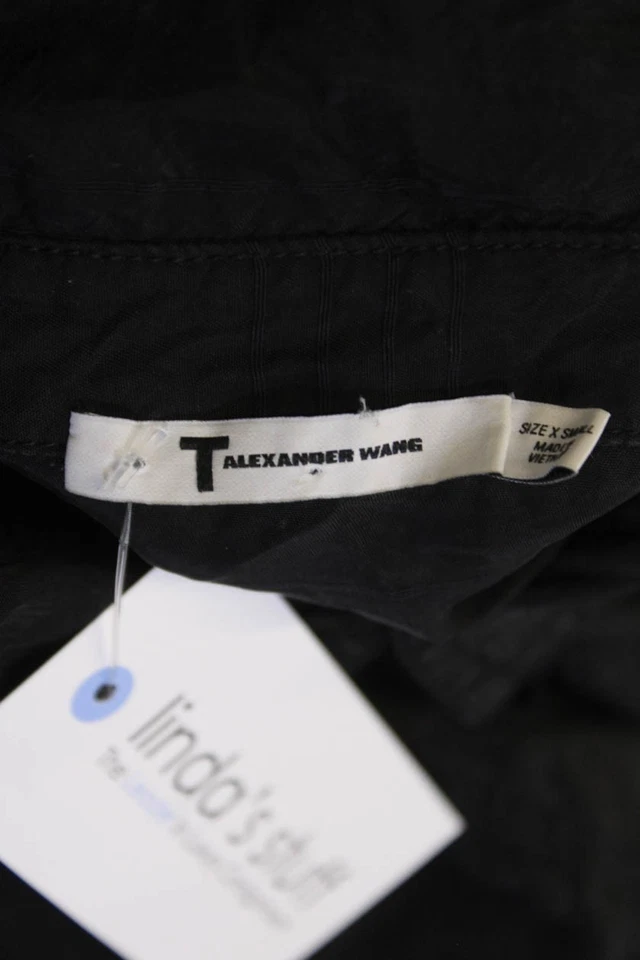 T Alexander Wang Women's Long Sleeves Button Up Tunic Blouse Black Size XS - Image 4 of 4