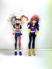 Mattel DC Comics Super Hero Harley Quinn Batgirl Articulated Dolls 12” Tall 2015