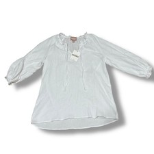 Show Me Your Mumu Margot White Cotton Gauze Tunic Boho Relaxed Fit Designer