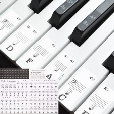 Piano Keyboard Stickers for 88/61/54 Keys, Letter Key Sticker Piano Notes, Black