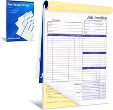 50 Set Job Work Order Forms Invoice Receipt Book... 