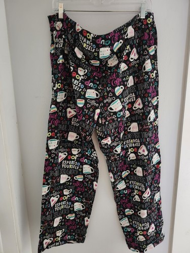 Women Coffee Graphic Lounge Pajama Pant-Pull On -No Drawstring Size 2x (18w-20w) - Picture 5 of 7