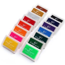 Craft Ink Pad Stamps Partner DIY Color,15 Color Craft Ink Pad for Stamps, Pap...