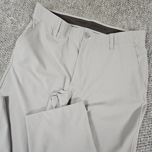 Under Armour Match Play Mens Gray Performance Golf Pants 36/32 Stretch UA Logo