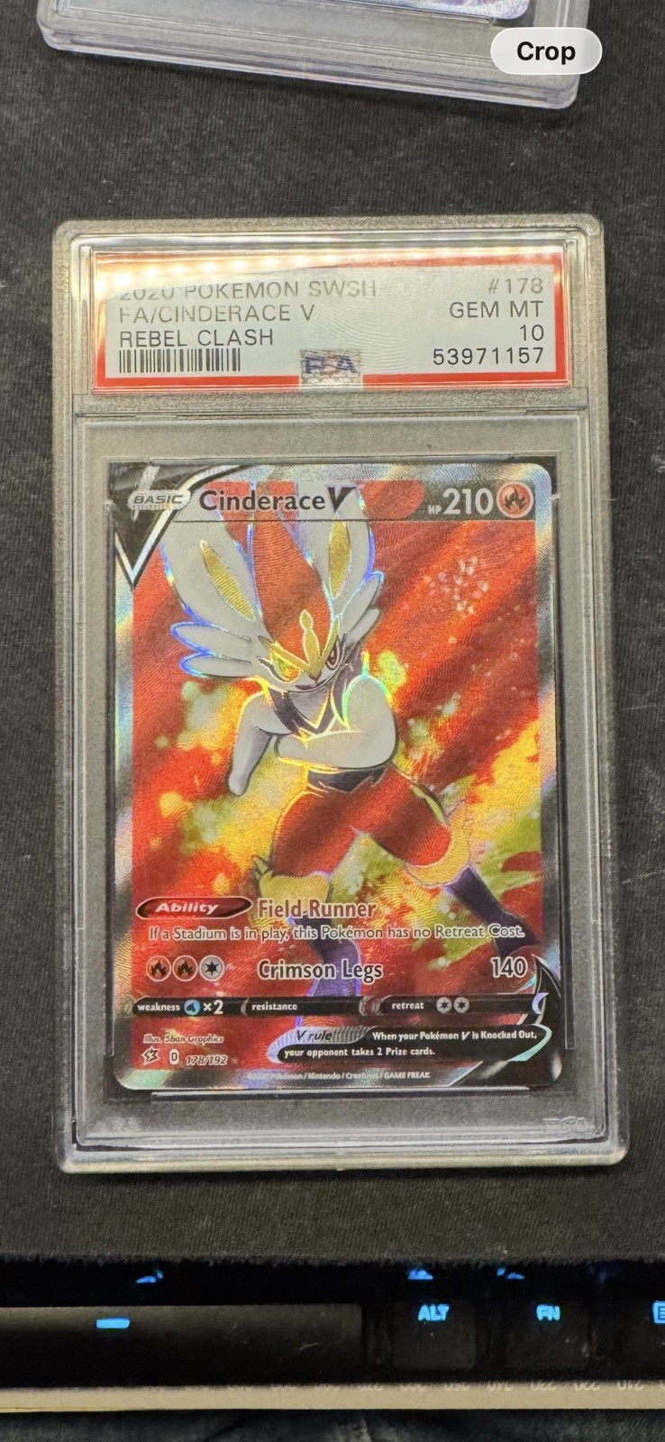 2020 Pokemon Rebel Clash Cinderace V Full Art #178 PSA 10 GEM MINT