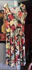 Chaps Ralph Lauren Tropical Floral Knit Dress Women’s Plus Size XXL Long A-Line