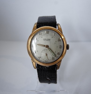 Oriosa 15 Jewels mechanical wrist watch Vintage gold plated