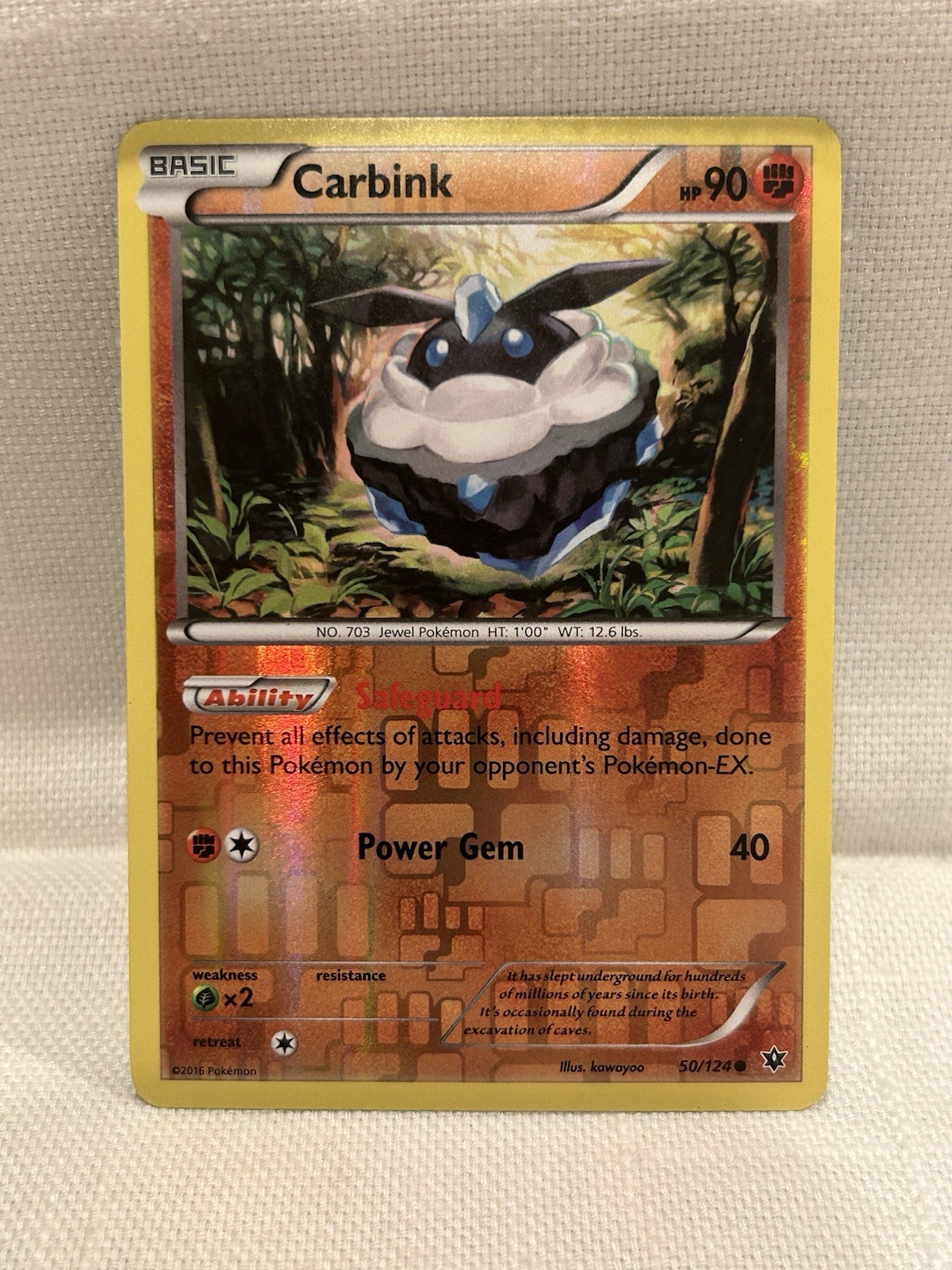 Pokemon TCG - Carbink - 50/124 - Fates Collide - Reverse Holo NM +