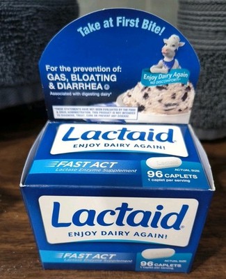 Lactaid Fast Act 96 Count Caplets Travel Packs Lactose Intolerance Relief
