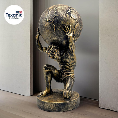 置物 Supreme MAN GLOBE 11 Inch Large Atlas Holding World Greek God Statue Sculpture