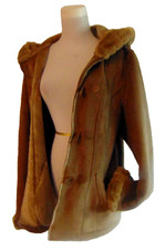 ESPRIT WOMENS FAUX SUEDE PARKA FAUX LINING HO...